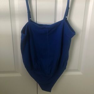 dark blue tank top body suit